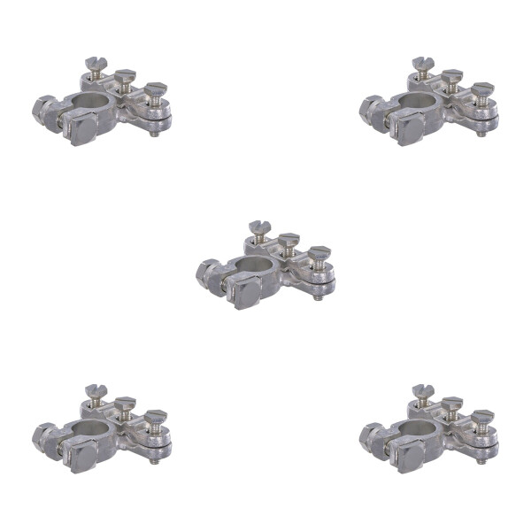 5 Batteriepolklemmen Mitte Ø 17,5 mm Messing Pressteil HELLA für diverse Fzg.