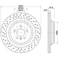 2 Bremsscheiben gelocht Ø 67 mm 22 mm HELLA passend für u.a. MB M-KLASSE