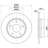 2 Bremsscheiben voll Ø 68 mm 8 mm HELLA passend für RENAULT ARKANA