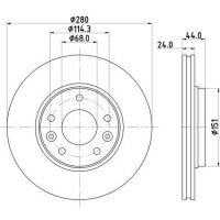 2 Bremsscheiben außenbelüftet Ø 68 mm 24 mm HELLA für RENAULT ARKANA