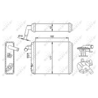 Heat exchanger for interior heating 180 mm - 176 mm NRF for e.g. FIAT PANDA