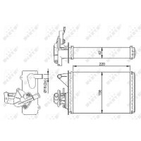 Wärmetauscher Innenraumheizung Kühlrippen 216 mm - 157 mm NRF für u.a. FIAT UNO