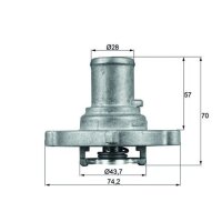 Thermostat coolant temp 87 °C with gasket MAHLE for...