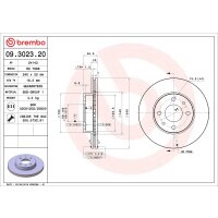 2 Bremsscheiben innenbelüftet Ø 240 mm 20 mm BREMBO für FIAT UNO