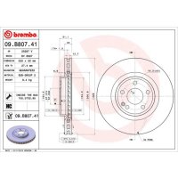 Front brake disc 320mm BREMBO for MERCEDES A-CLASS