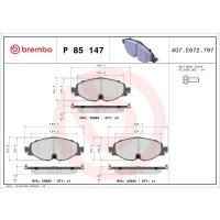 Brake pad set disc brake 20 mm BREMBO suitable for e.g....