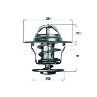 Coolant thermostat with seal MAHLE for PORSCHE 944