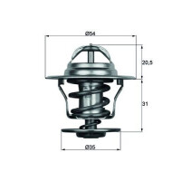 Thermostat coolant temp 87 °C with gasket MAHLE for e.g. VW GOLF