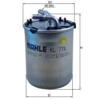 Kraftstofffilter Filtereinsatz MAHLE für AUDI A1