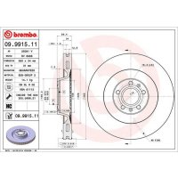 Front brake disc 360mm BREMBO for AUDI A6 C6
