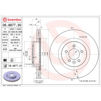 2 brake discs ventilated Ø 360 mm 30 mm BREMBO for e.g. LAND ROVER SPORT