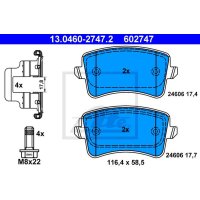 Brake pad set brake disc ATE for AUDI A4 B8 (8K2)