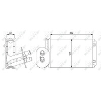 Wärmetauscher Innenraumheizung 232 mm - 157 mm NRF für u.a. VW TRANSPORTER