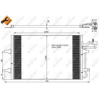 Air conditioning condenser with sealing ring NRF for VOLVO V50 and others