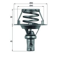 Thermostat coolant temp 91 °C with gasket MAHLE for...