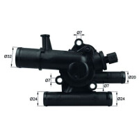 Thermostat coolant temp 89 °C with gasket MAHLE for...