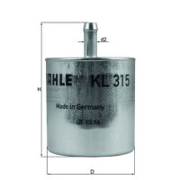 Line-cleaning fuel filter Ø 54.6 mm MAHLE suitable...