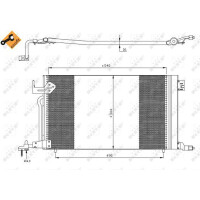 Air conditioning condenser with sealing ring NRF for CITROËN ZX and others