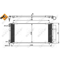 Air conditioning condenser with sealing ring NRF for CITROËN C5 and others