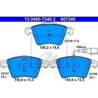 Brake pad set disc brake ATE for VW TRANSPORTER T5 Bus...