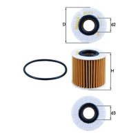 Ölfilter Filtereinsatz MAHLE für LEXUS LS