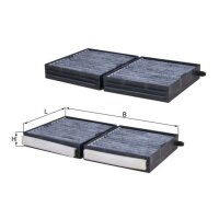 Innenraumfilter Aktivkohle 110 mm - 206 mm MAHLE für...