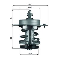 Thermostat coolant temp 79 °C without gasket MAHLE...