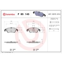 Brake pad set disc brake 19 mm BREMBO suitable for e.g....