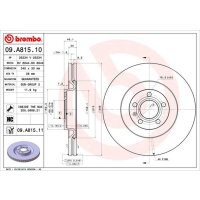 Front brake disc 345mm BREMBO for AUDI A4 B6