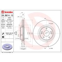 Front brake disc 321mm BREMBO for SANTA FÉ II