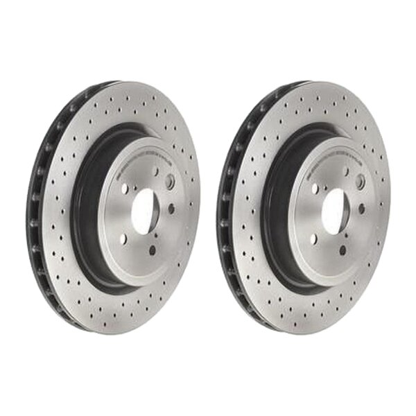 2 brake discs ventilated Ø 345 mm 28 mm coated BREMBO for LEXUS IS