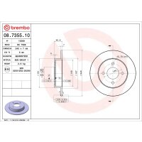 2 brake discs full Ø 240 mm 7 mm BREMBO suitable for NISSAN MICRA
