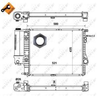 Radiator engine cooling 521 - 435 mm alu NRF for e.g. BMW 5