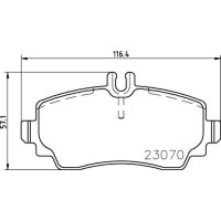 Brake pad set disc brake 19 mm BREMBO for MERCEDES-BENZ...