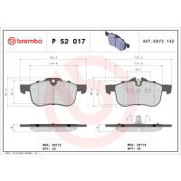 Brake pad set disc brake 19 mm BREMBO suitable for e.g....
