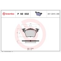 Brake pad set disc brake 18 mm BREMBO for MERCEDES-BENZ...