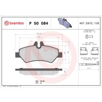 Bremsbelagsatz Scheibenbremse 19 mm BREMBO für u.a....