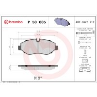 Brake pad set disc brake 21 mm BREMBO for MERCEDES-BENZ...