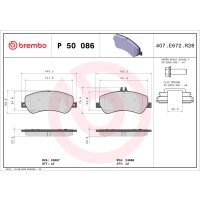 Bremsbelagsatz Scheibenbremse 20 mm BREMBO für...