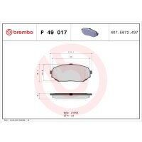 Bremsbelagsatz Scheibenbremse 14 mm BREMBO für u.a....