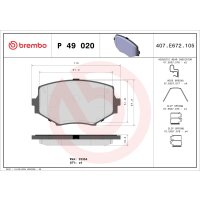 Bremsbelagsatz Scheibenbremse 14 mm BREMBO für u.a....