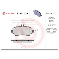 Brake pad set disc brake 17 mm BREMBO for MERCEDES-BENZ...