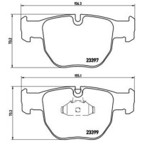 Brake pad set disc brake 19 mm BREMBO for LAND ROVER...