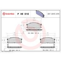 Bremsbelagsatz Scheibenbremse 15 mm BREMBO passend...