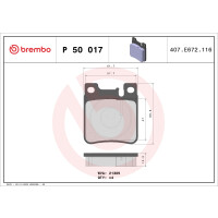 Bremsbelagsatz Scheibenbremse 16 mm BREMBO für u.a....