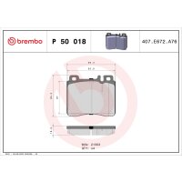 Bremsbelagsatz Scheibenbremse 19 mm BREMBO für u.a....