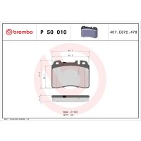 Brake pad set disc brake 18 mm BREMBO for e.g....