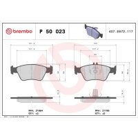 Bremsbelagsatz Scheibenbremse 20 mm BREMBO für u.a....