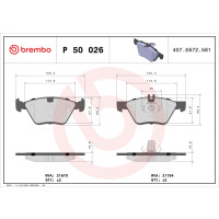 Bremsbelagsatz Scheibenbremse 20 mm BREMBO für u.a....