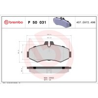 Brake pad set disc brake 21 mm BREMBO for MERCEDES-BENZ...